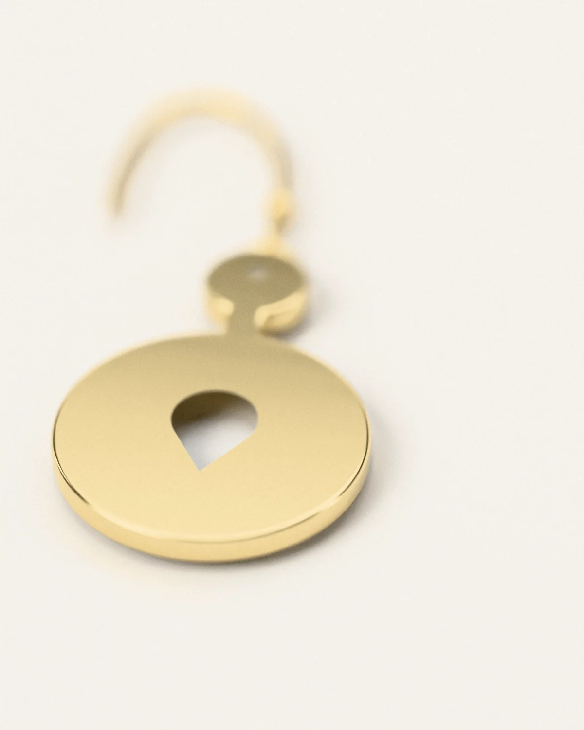 Brass drop earrings, close